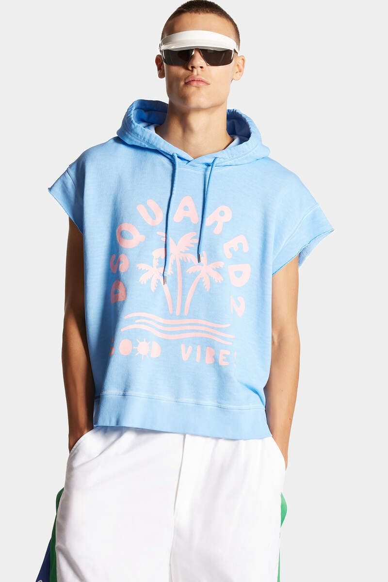 GOOD VIBES ADRIANA FIT SLEEVELESS HOODIE SWEATSHIRT - 1