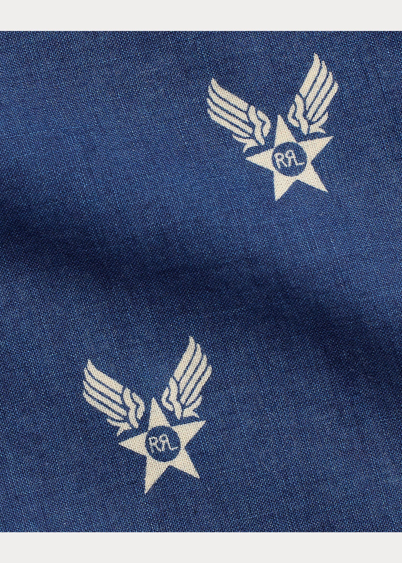 Winged-Logo Indigo Bandanna 3
