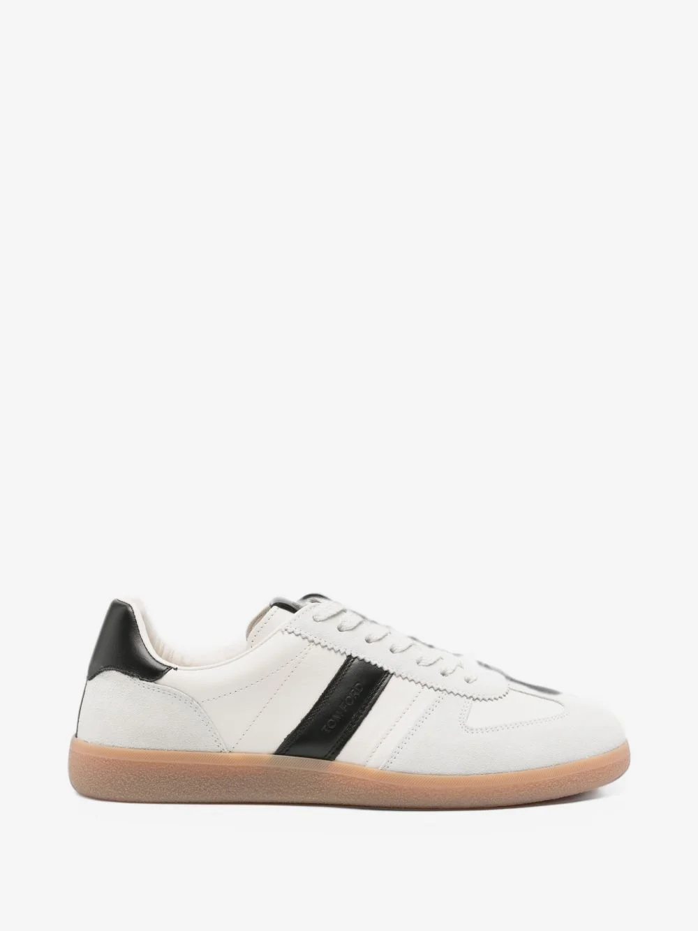 leather suede-panel sneakers - 1