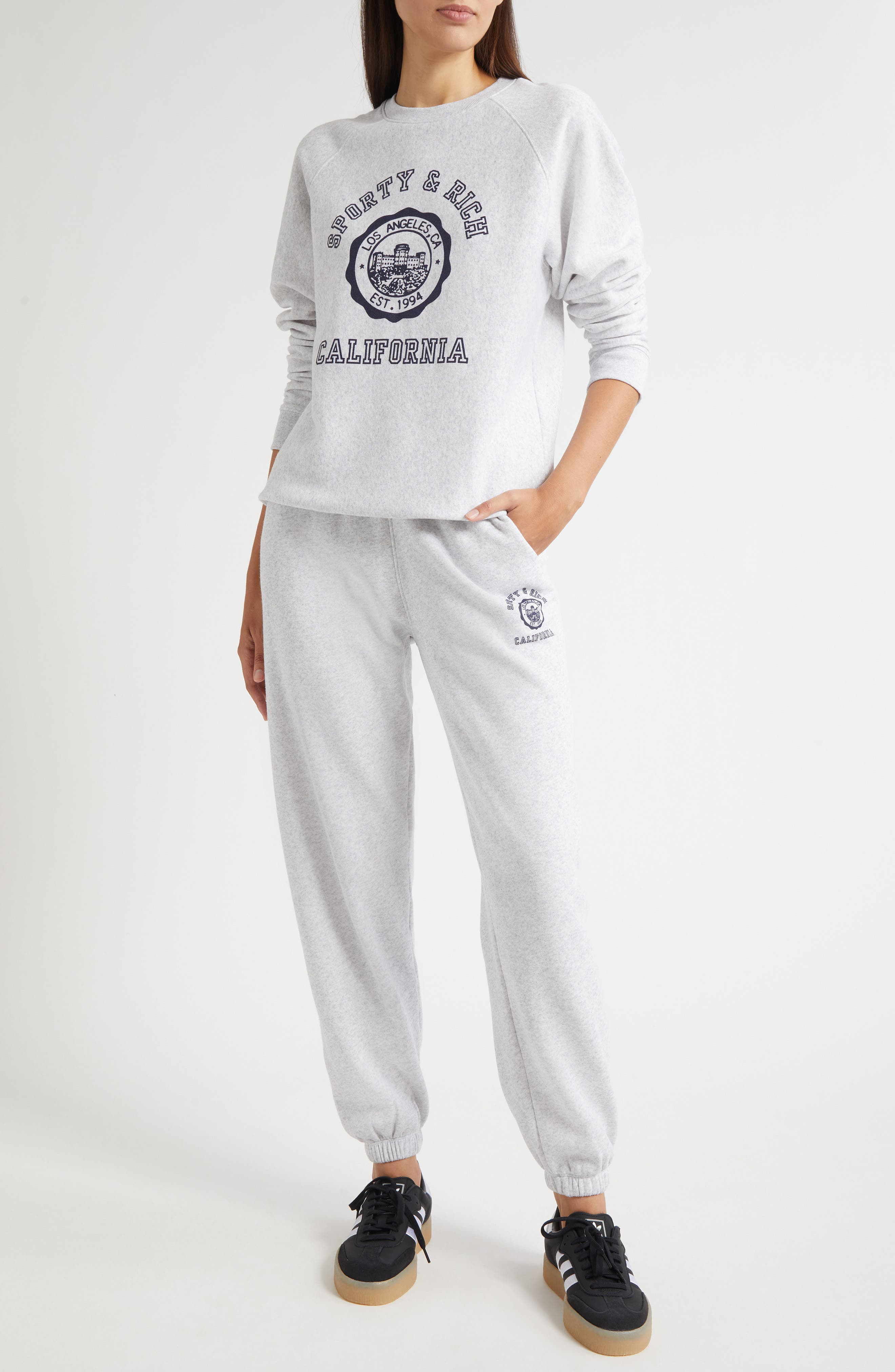 Sporty & Rich California Emblem Fleece Graphic Sweatpants in Heather Gray at Nordstrom - 2