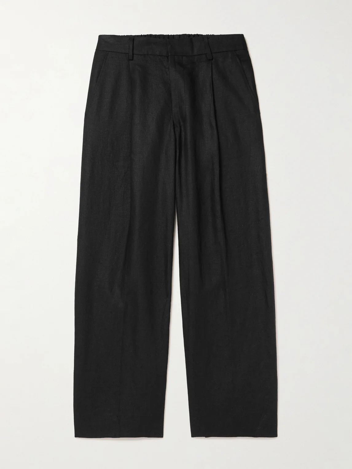 Kay 1454 Straight-Leg Pleated Linen Trousers - 1