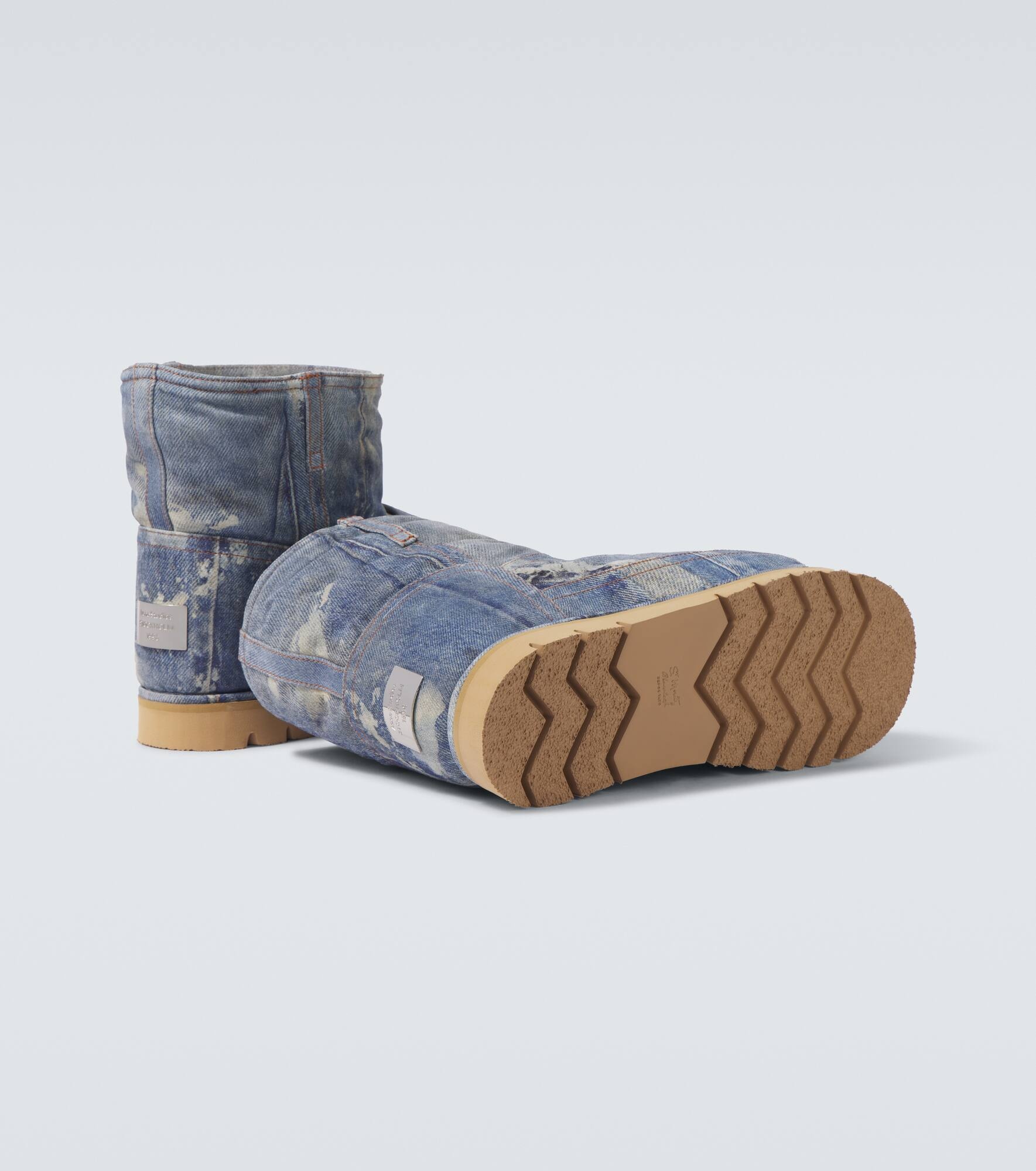 Trompe l'œil leather snow boots - 7