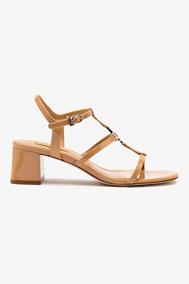 Hana Block In Tan Patent Leather 1