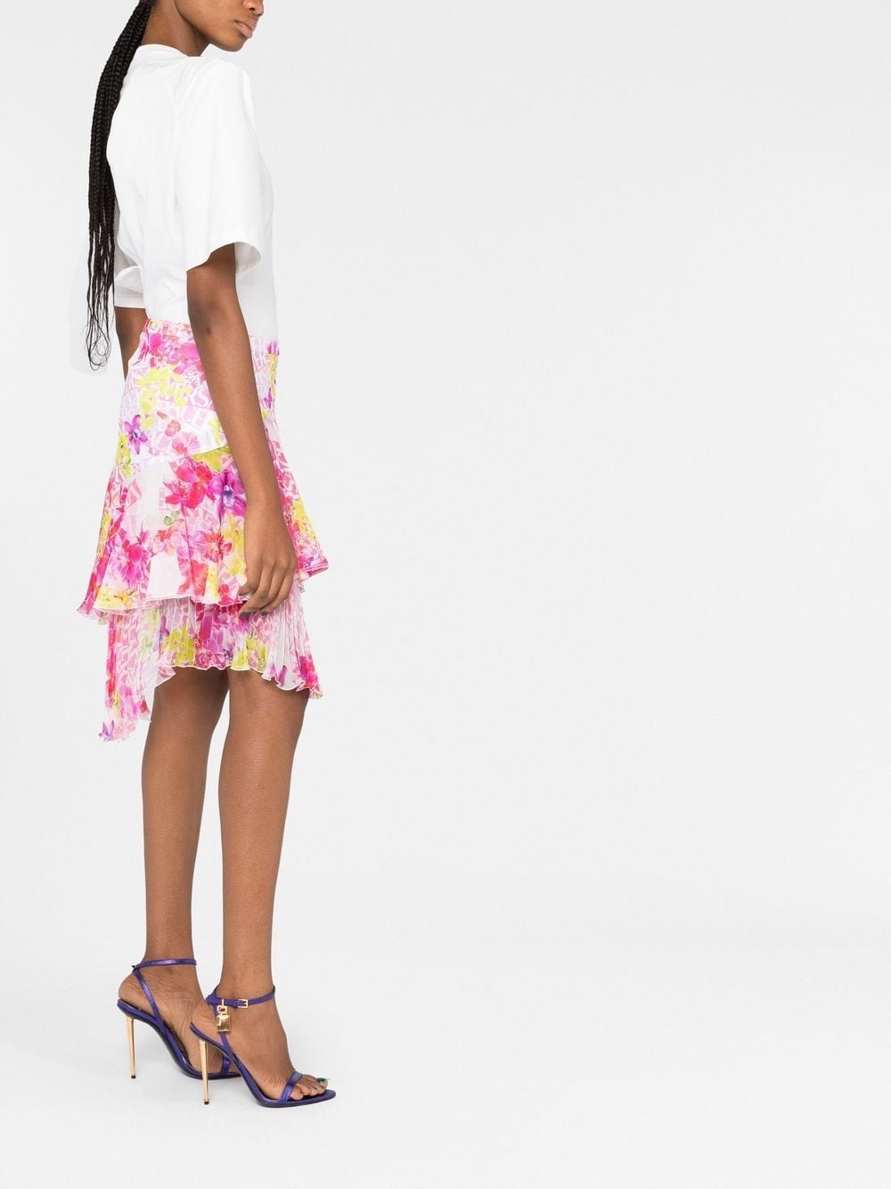 floral-print asymmetric skirt - 6
