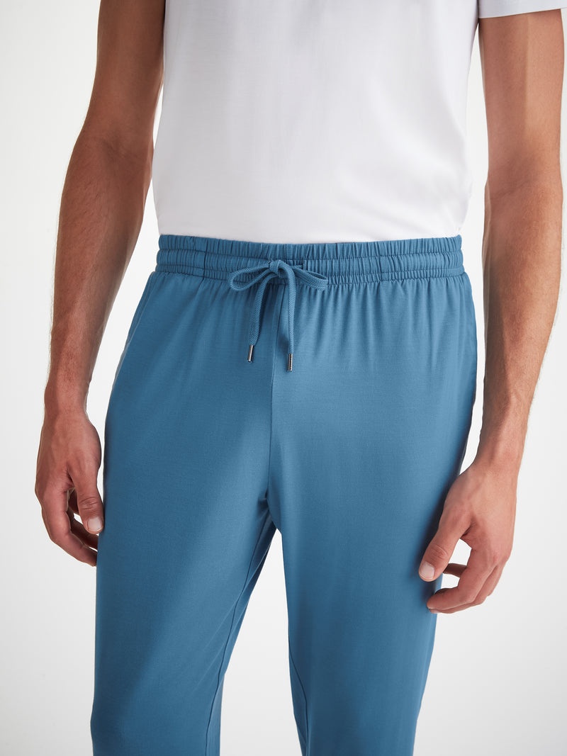 Men's Track Pants Basel Micro Modal Stretch Steel Blue - 5