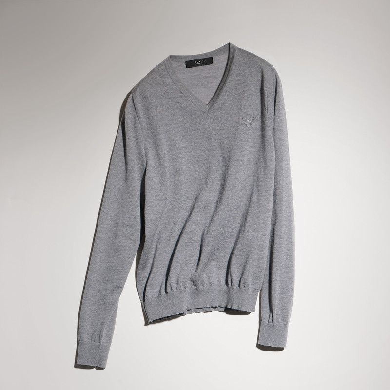 Fine wool sweater with embroidery - 1