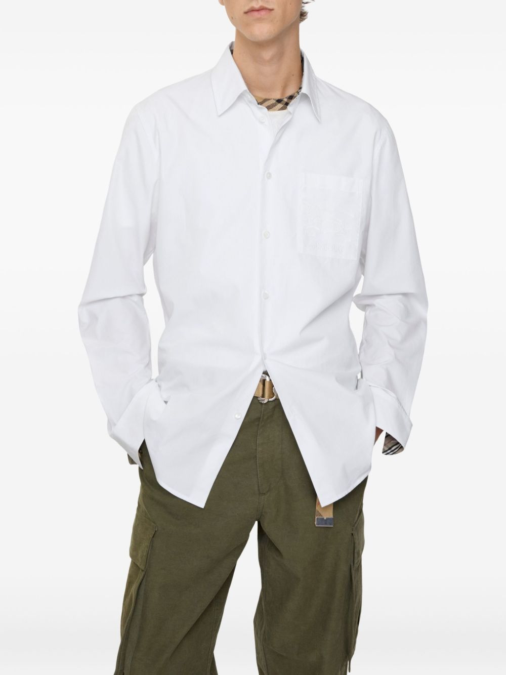 check-pattern cuffs shirt - 3