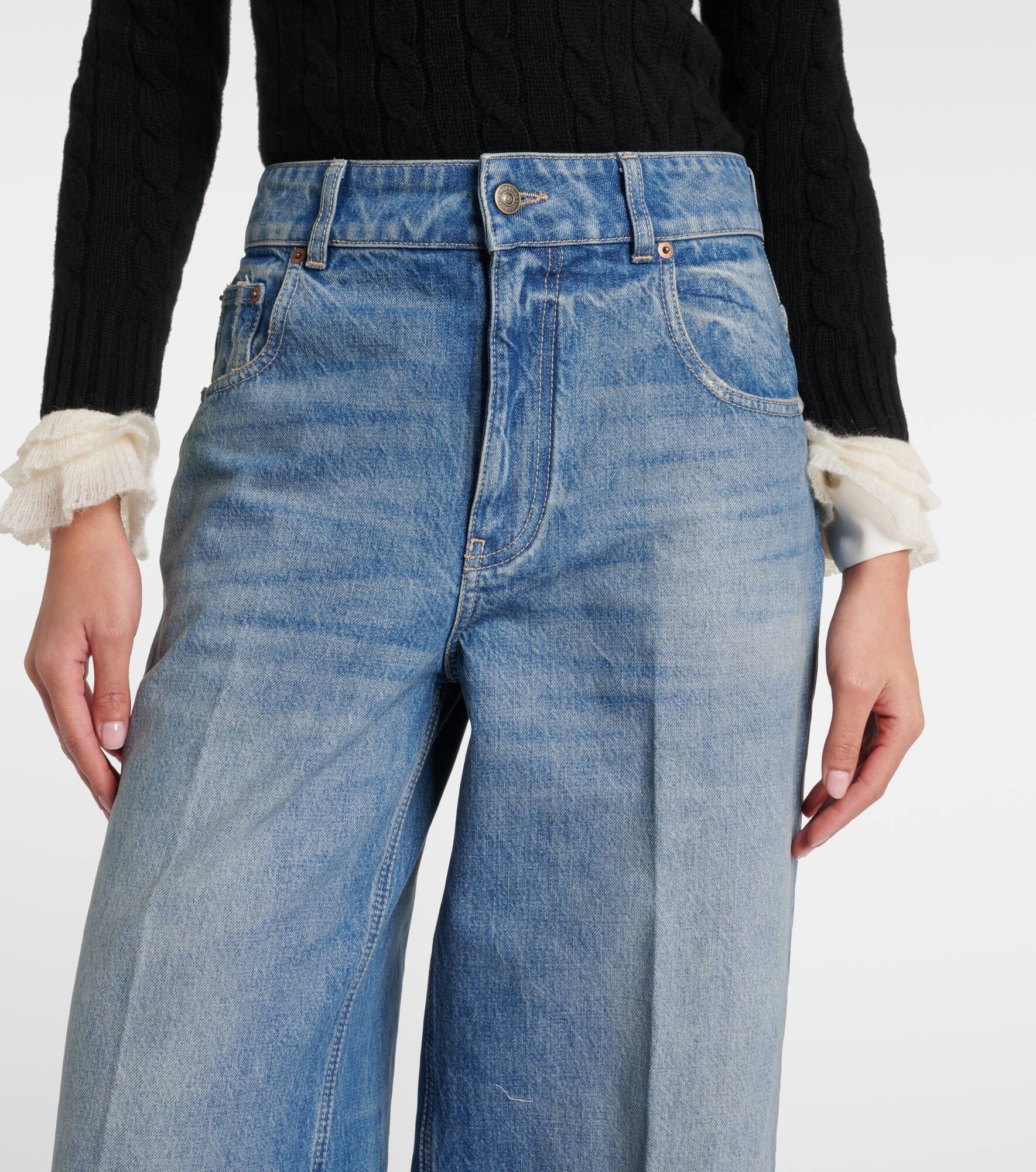 High-rise wide-leg jeans - 4