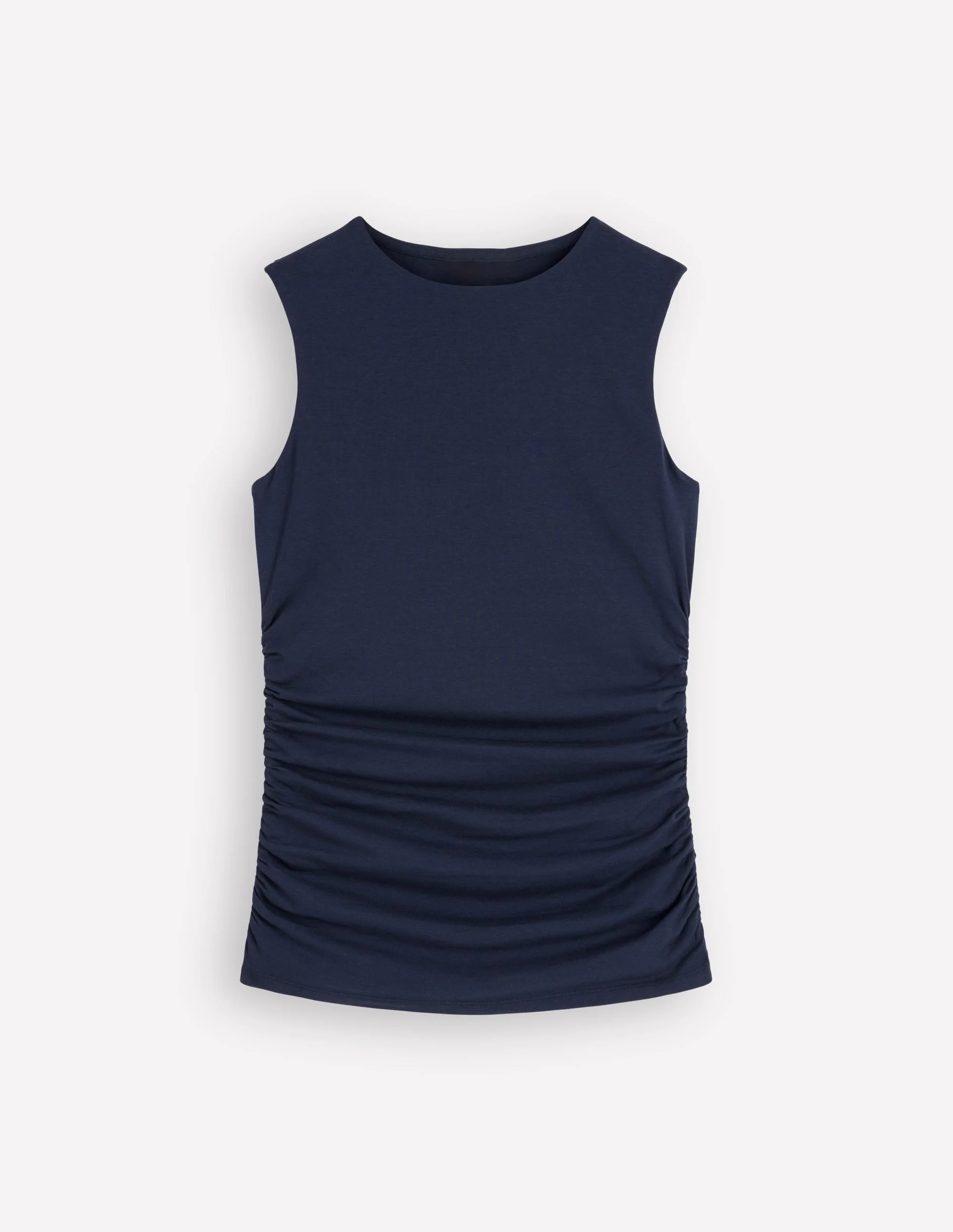 Tia Sleeveless Ruch Jersey Top-Navy - 1
