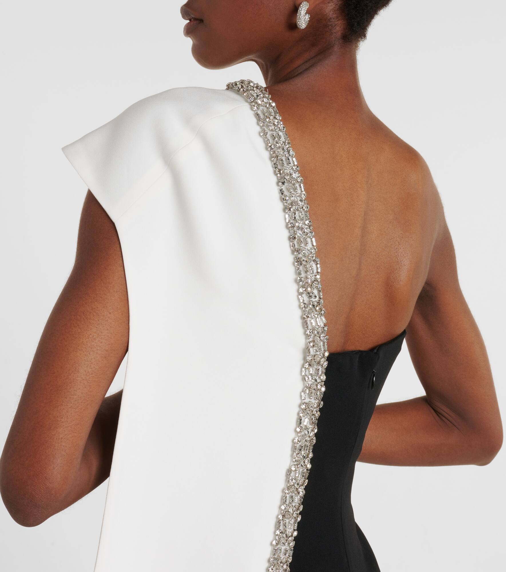 Caped embellished satin crêpe gown - 5
