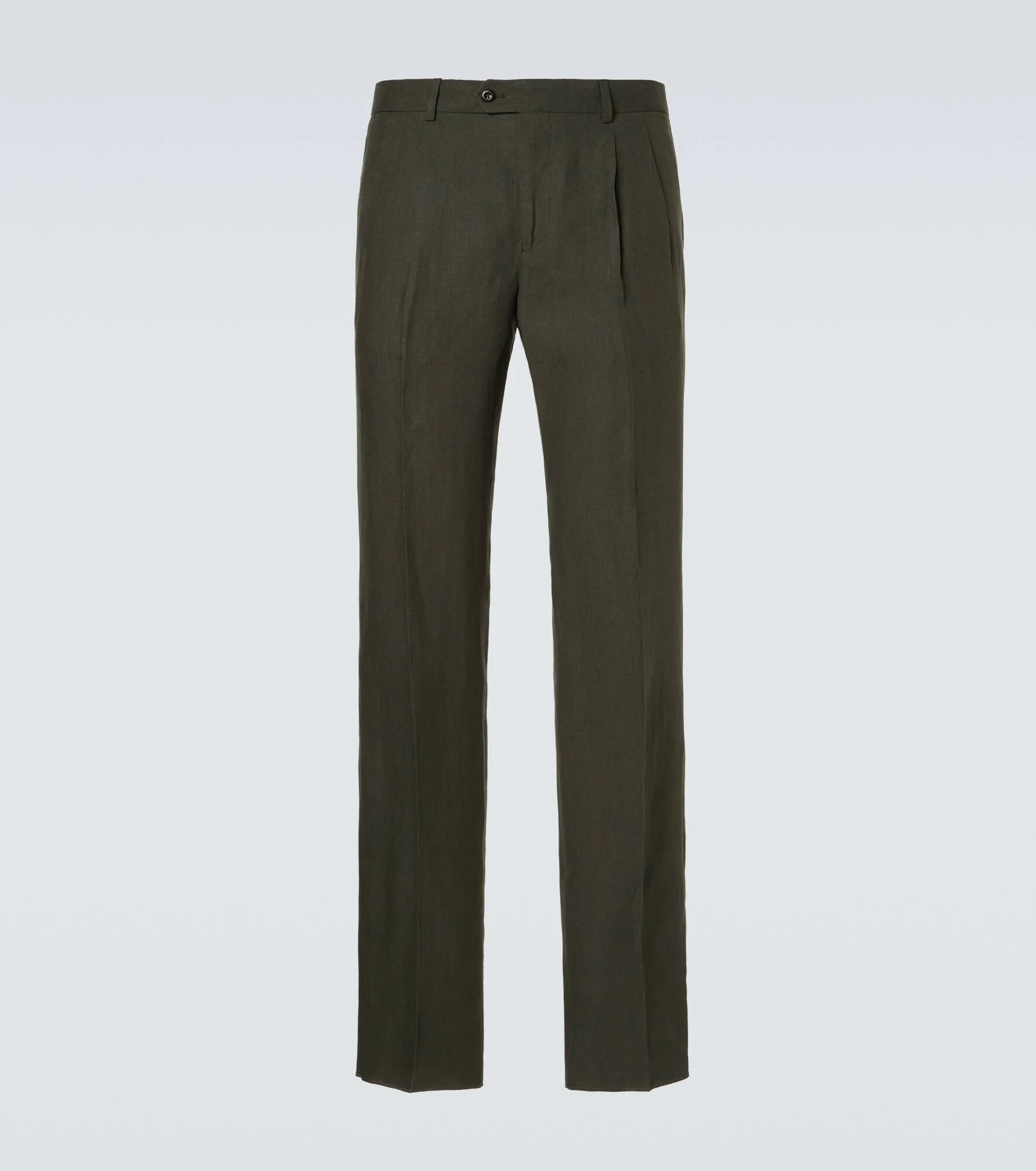 Pleated linen slim pants - 1