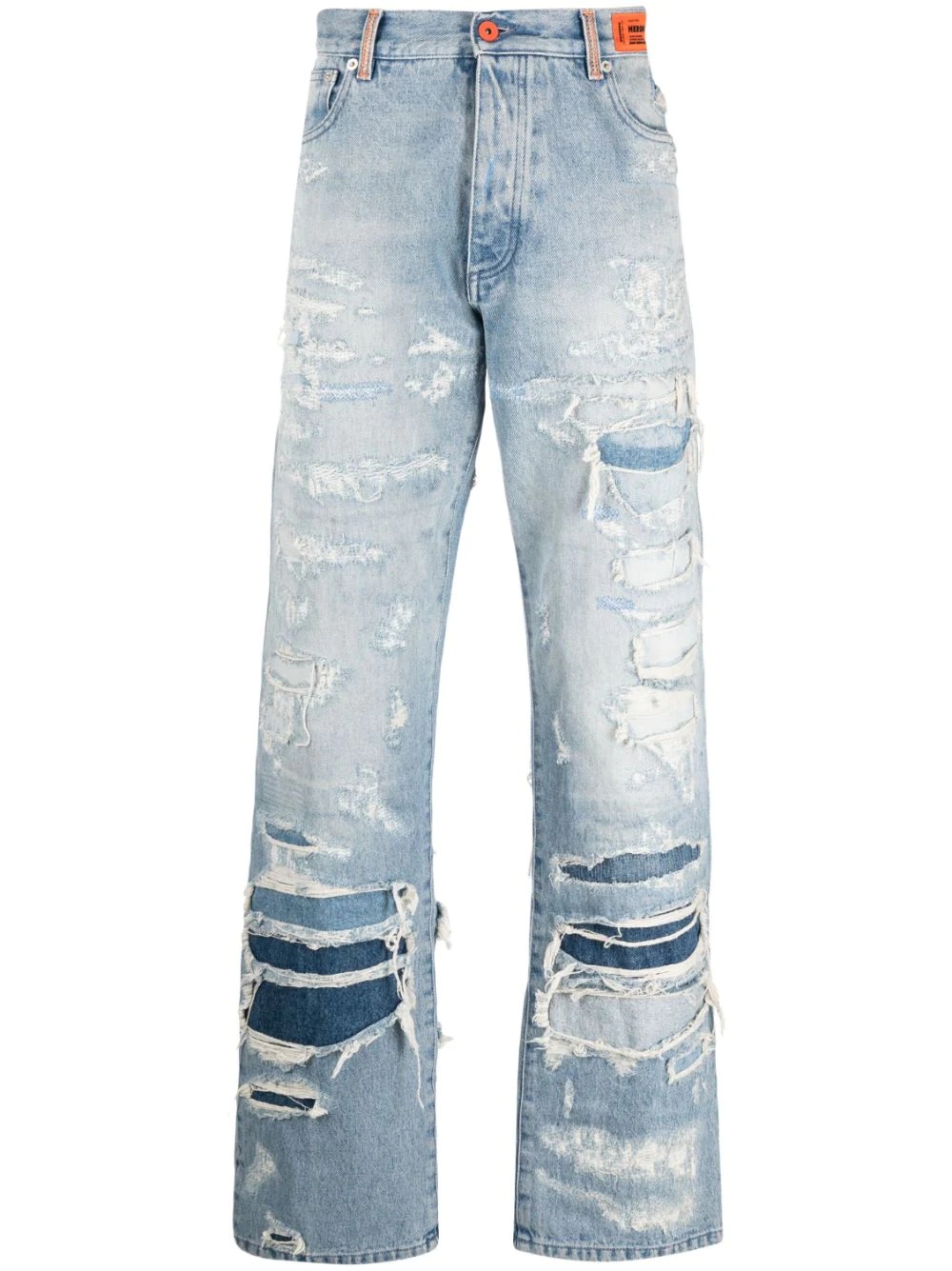 distressed effect jeans - 1