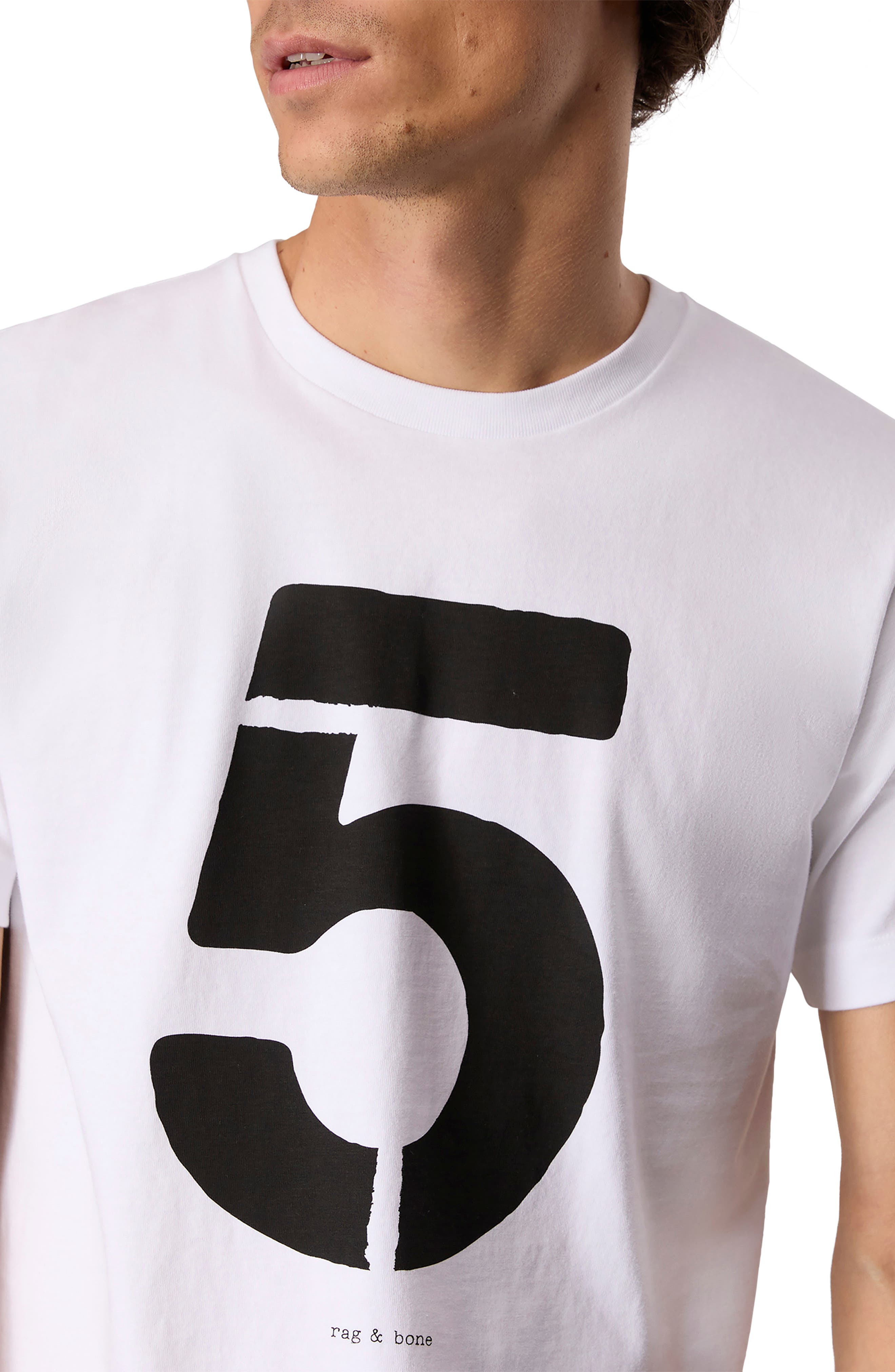 rag & bone Number Five Graphic T-Shirt in Washed White at Nordstrom - 4