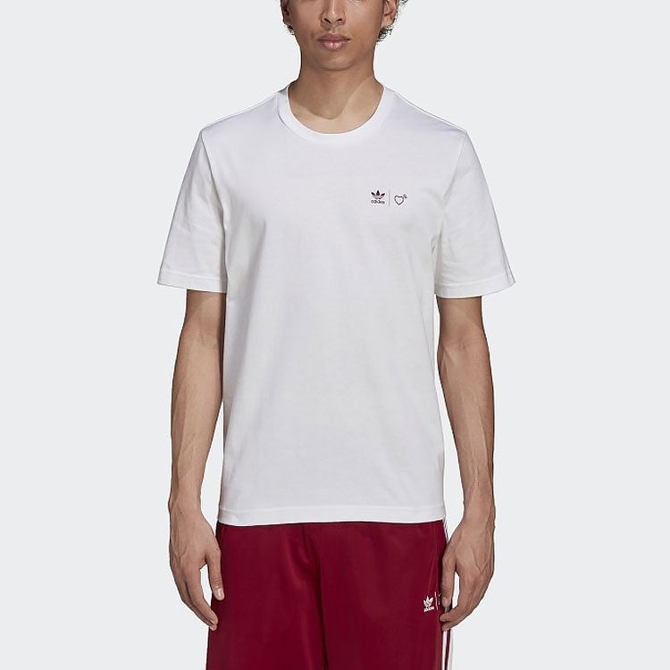 adidas originals x HUMAN MADE Crossover Casual Sports Round Neck Breathable Short Sleeve White GV433 - 3