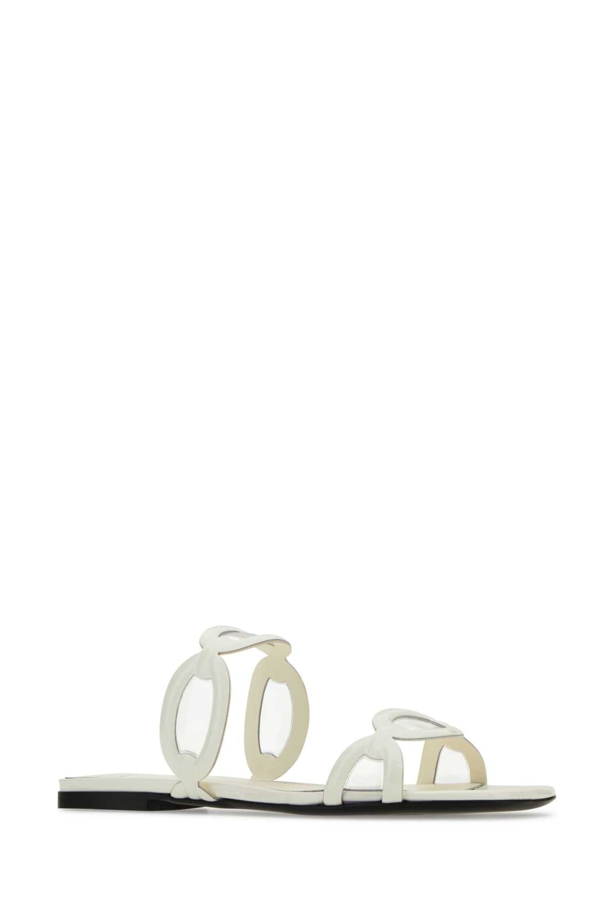 Valentino Garavani Women Ivory Pvc Valentino Garavani Chain 1967 Slippers - 2