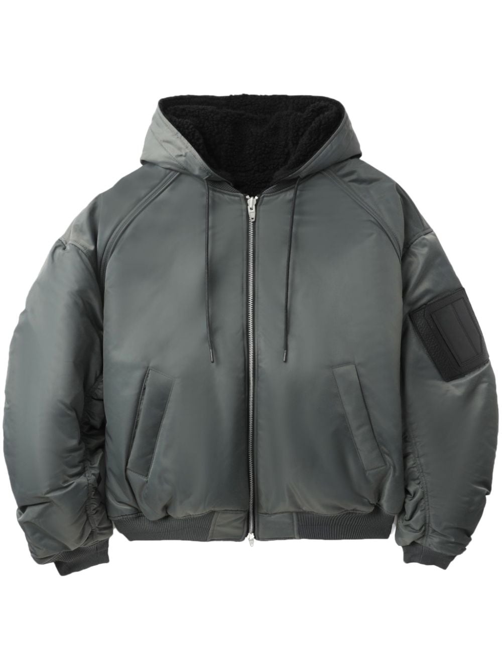 padded hooded bomber jacket - 1