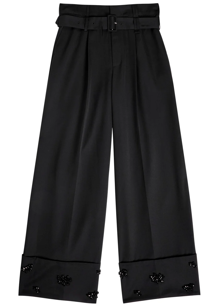Simone Rocha Embellished Wide-leg Woven Trousers - 1