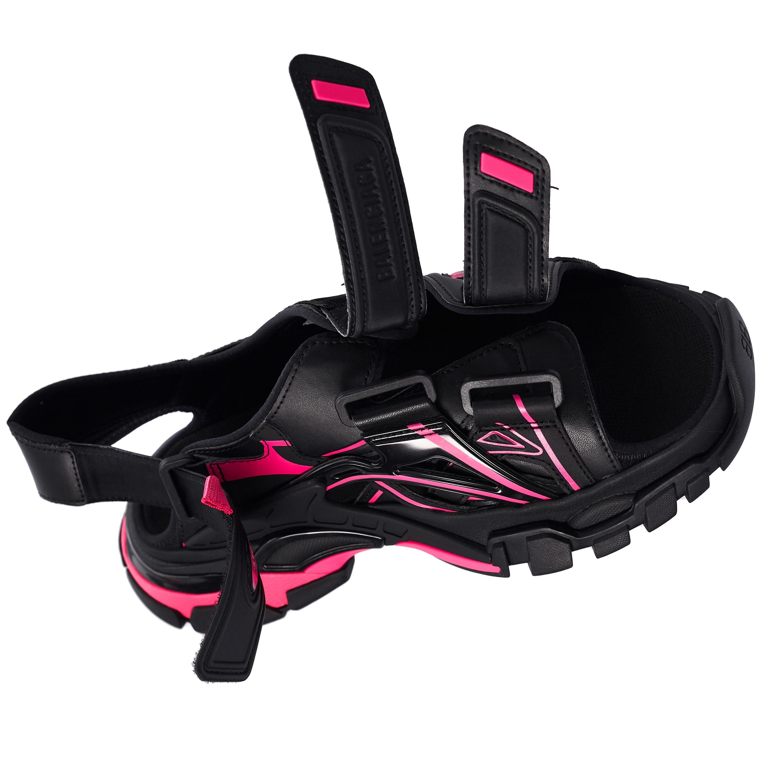 BLACK & PINK TRACK SANDALS - 2