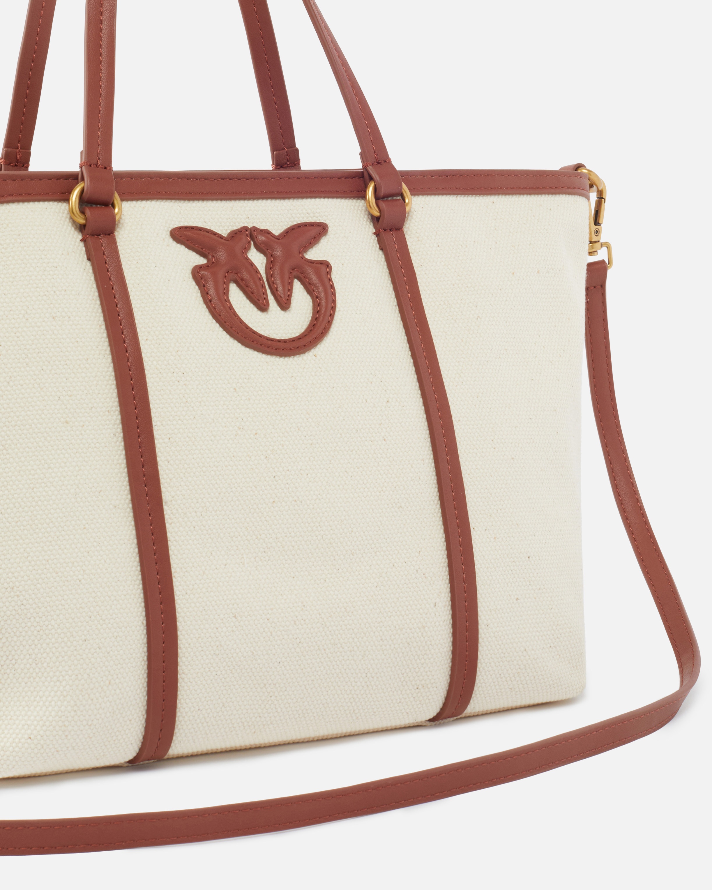 MEDIUM SHOPPER BAG IN RECYCLED CANVAS WITH TWO HANDLES - 3