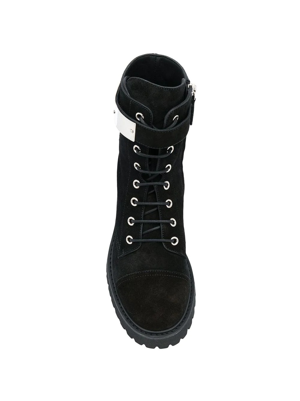 suede lace-up boots - 4