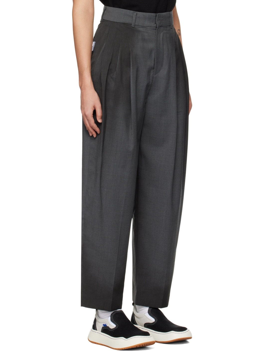 Gray Pleated Trousers - 2
