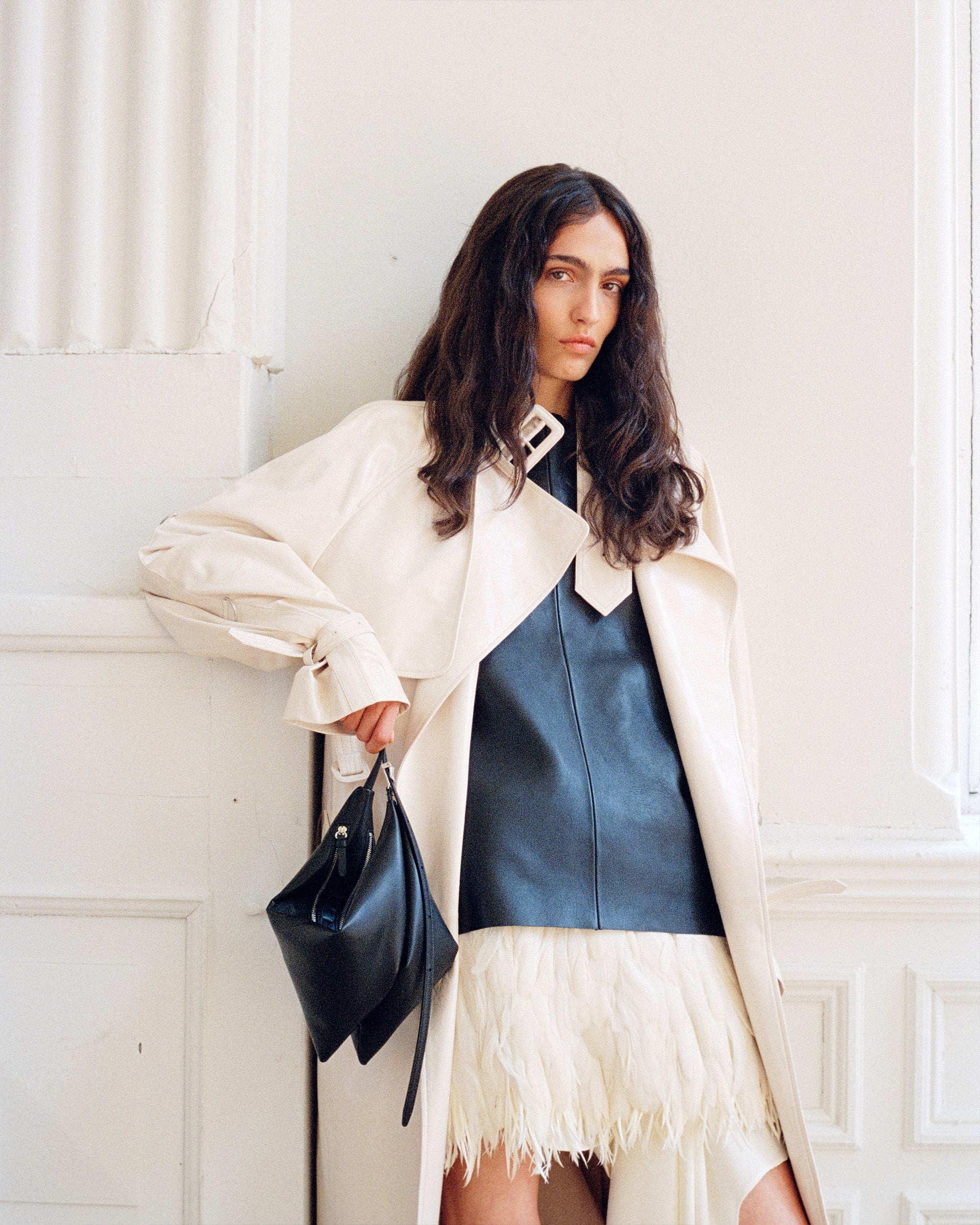 Sabina Coat in Lacquered Leather - 8