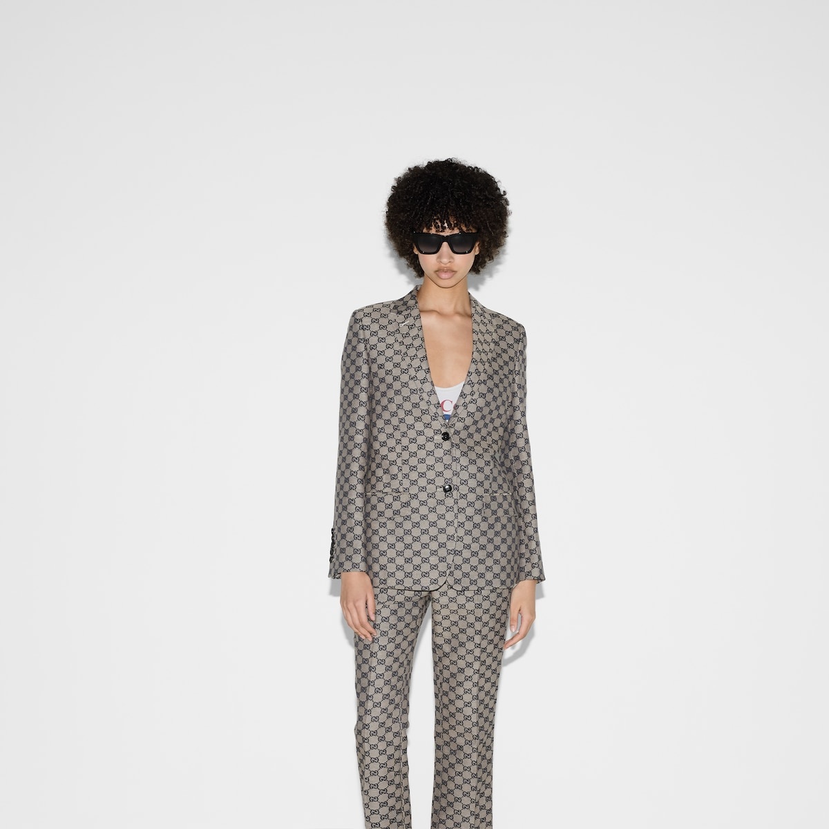 GG linen blend canvas jacket - 3