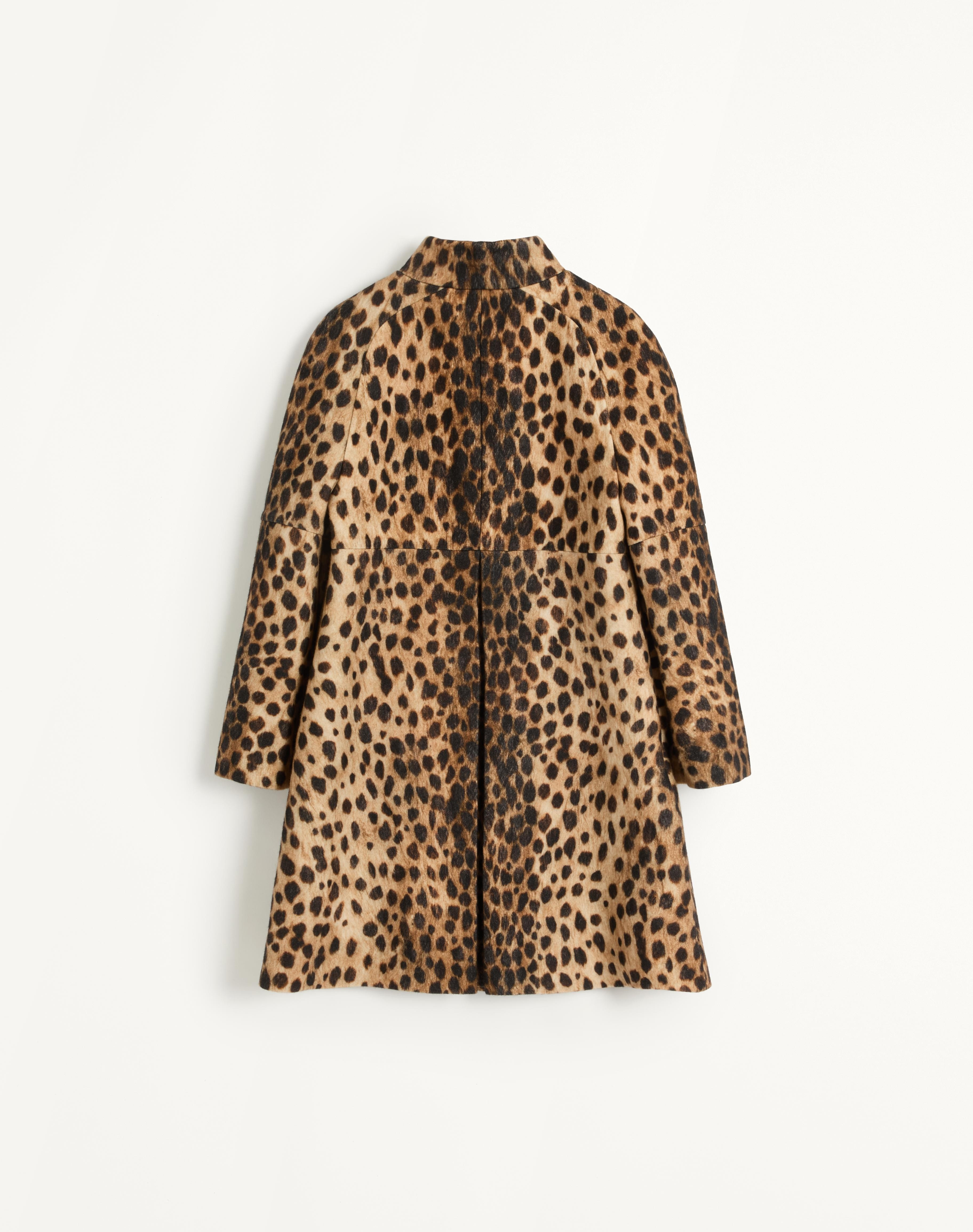 JAGUAR SPOTS PRINTED WOOL CLOTH COAT - 2