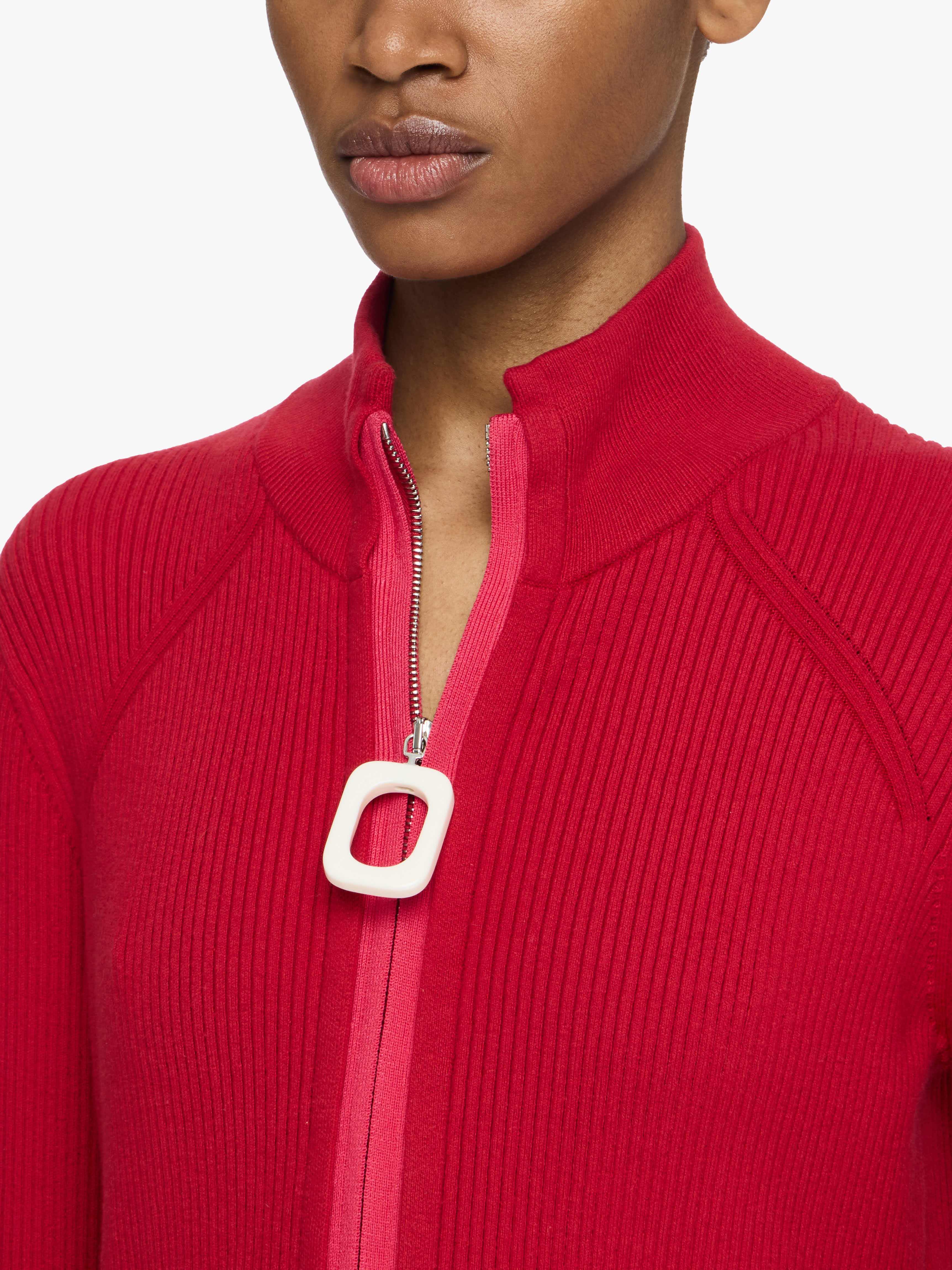 FITTED ZIP UP CARDIGAN - 5