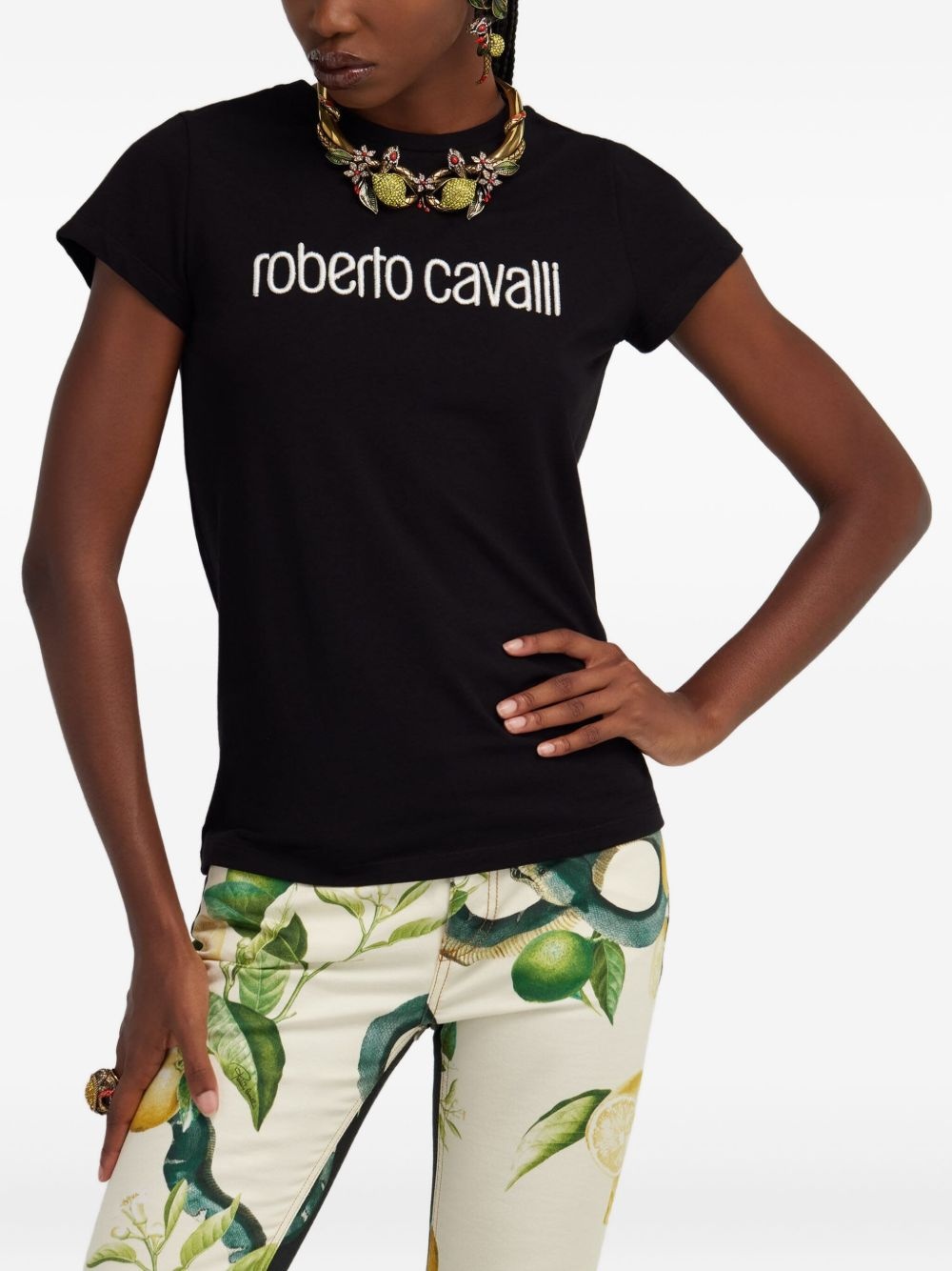 logo-embroidered T-shirt - 3