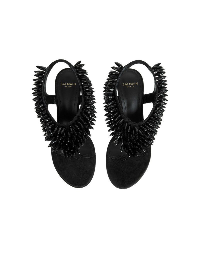 No Wedge beaded suede sandals 3