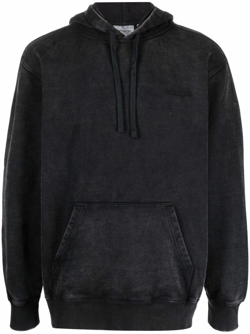 embroidered logo cotton hoodie - 1