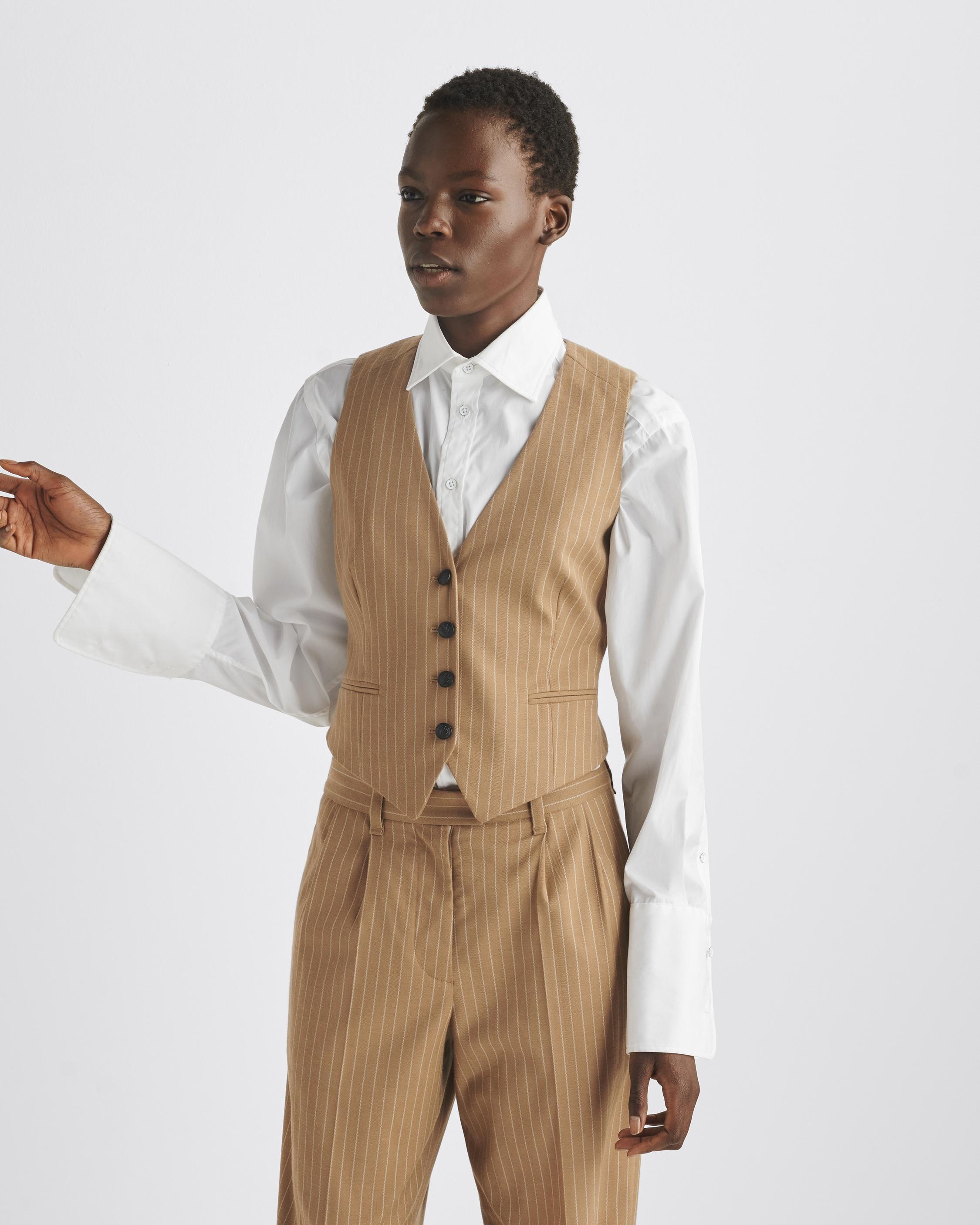 Priya Striped Wool Vest
Tailored Fit - 2