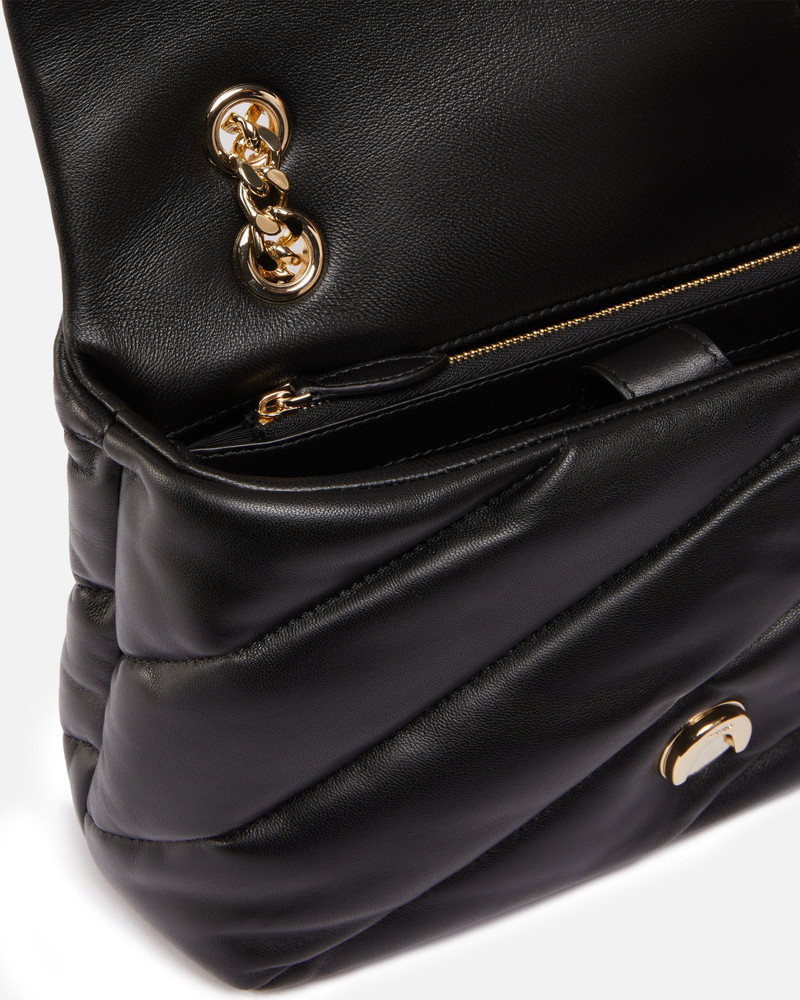 QUILTED LOVE BAG PUFF SHOULDER BAG WITH JEWEL BUCKLE PINKO GALLERIA 4
