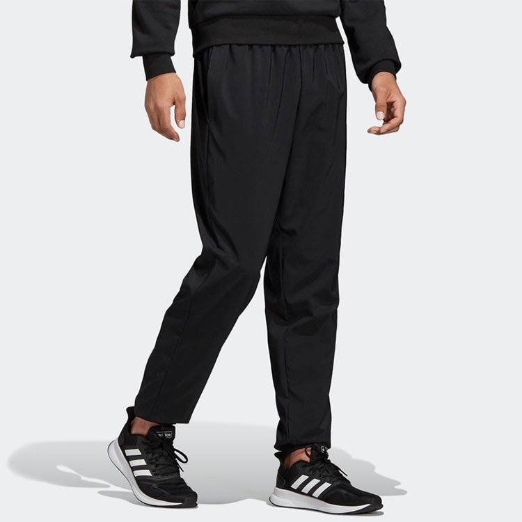 Men's adidas E Lin T Stanfrd Logo Training Bundle Feet Sports Pants/Trousers/Joggers Black DQ3099 - 2