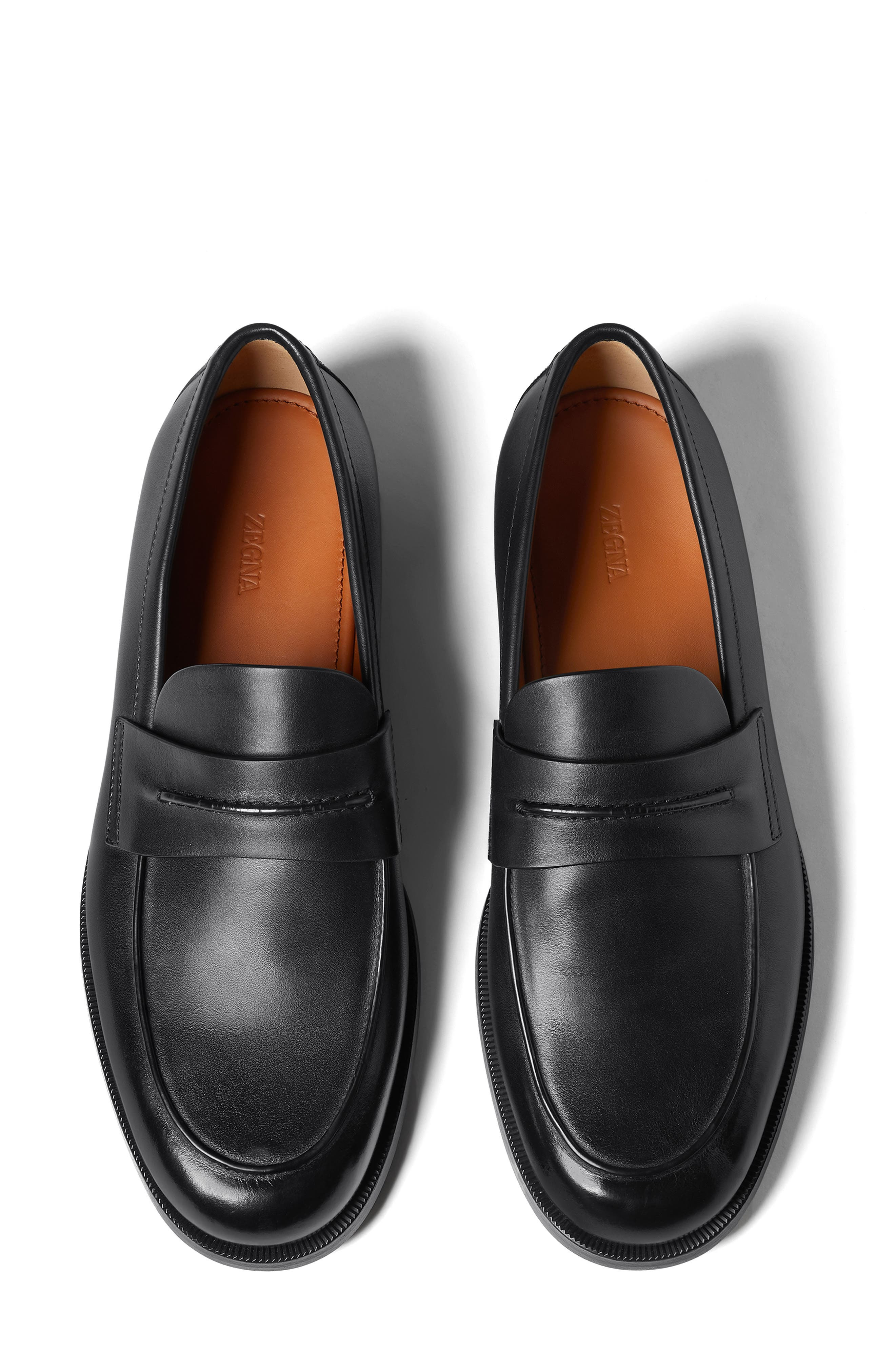 ZEGNA Leather Driving Loafer in Black at Nordstrom - 4