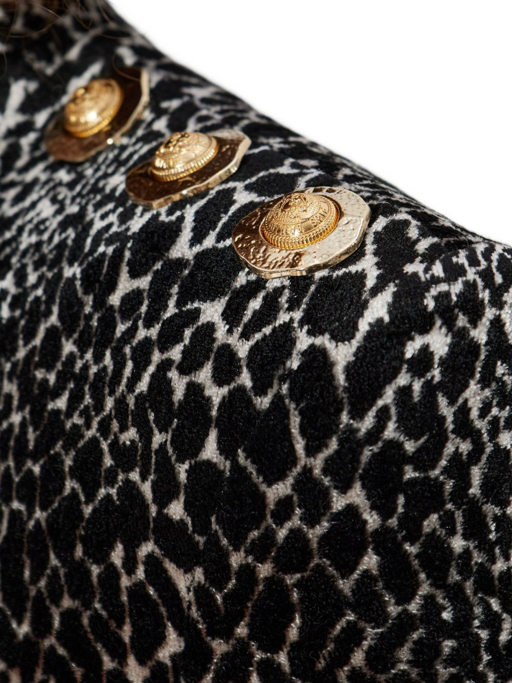 padded-shoulder animal-print dress - 5