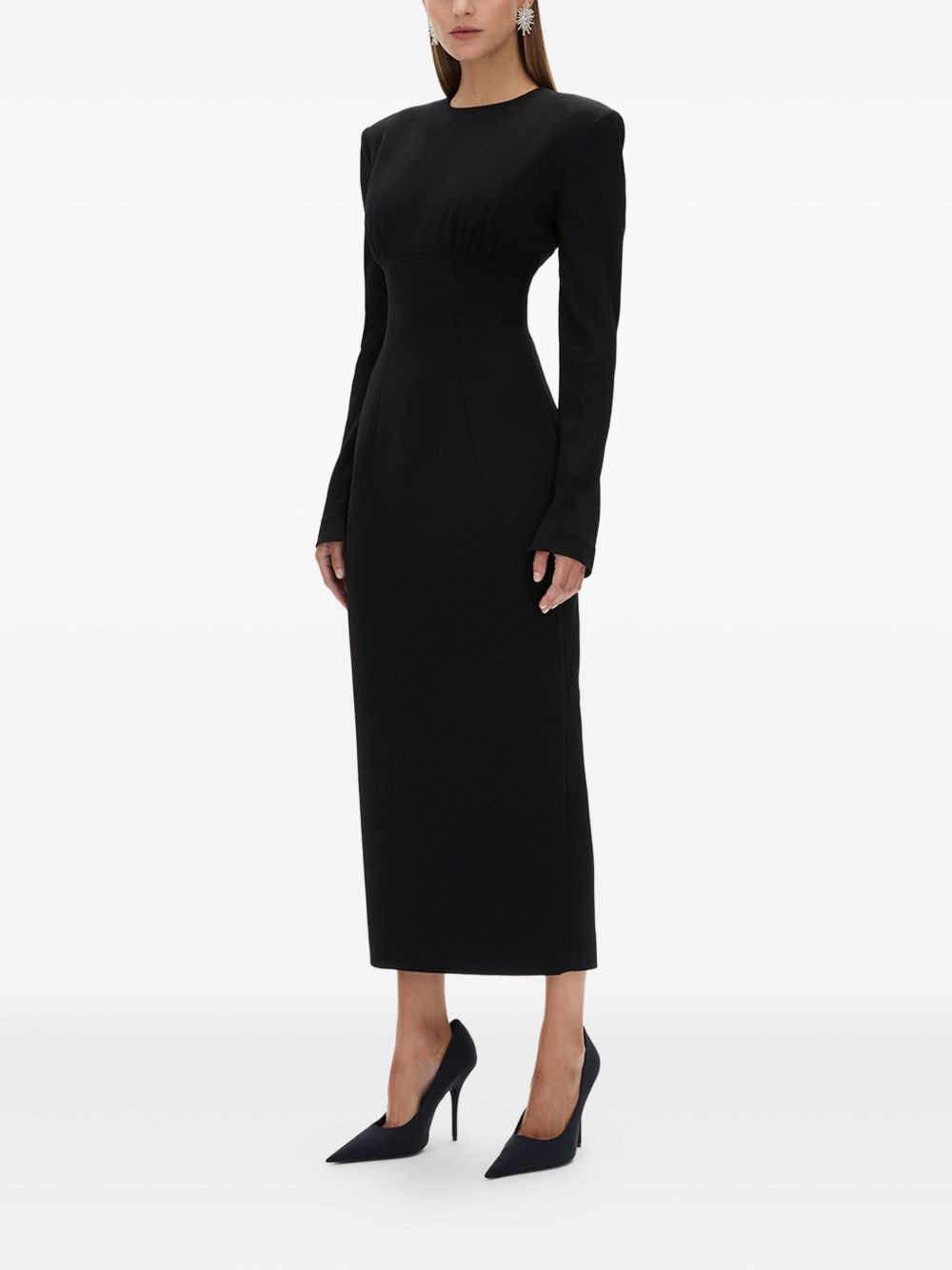 Dover padded-shoulder maxi dress - 3