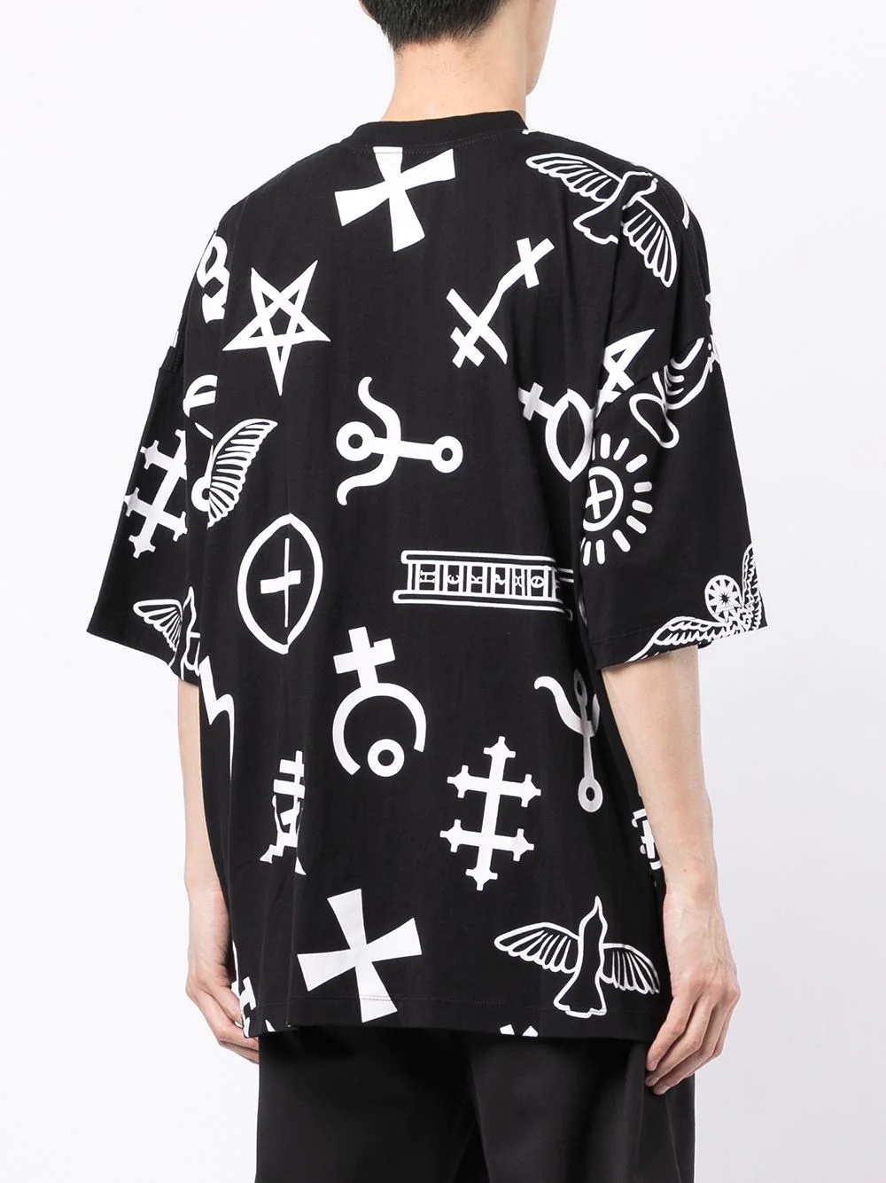 church print oversized T-shirt - 4