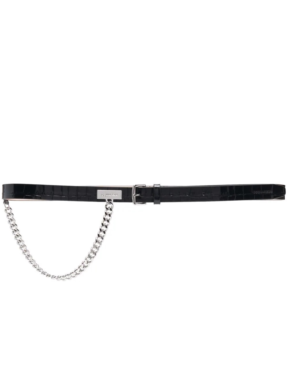 chainlink detail crocodile effect belt - 1