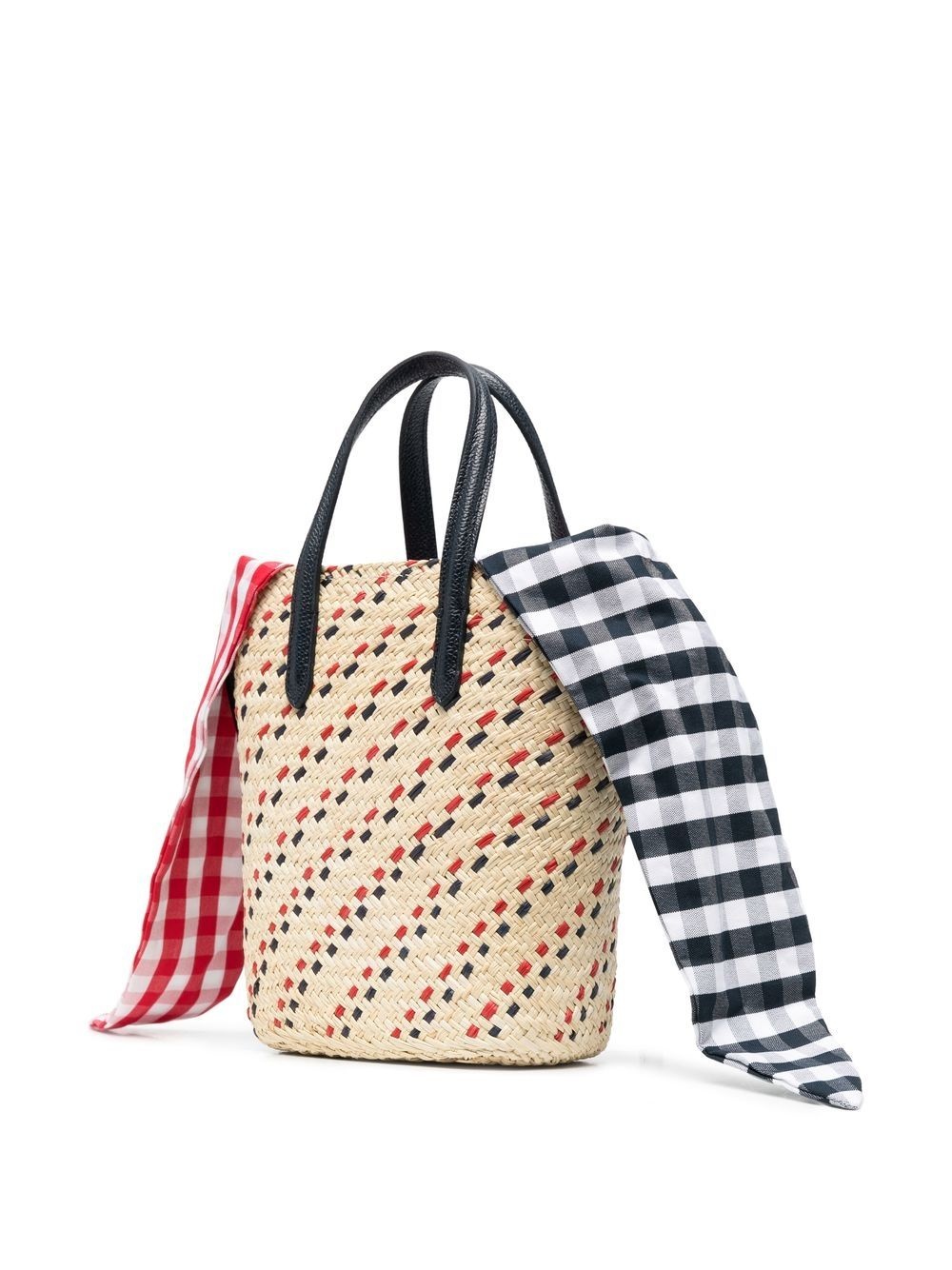 mini RWB-stripe embroidery tote bag - 3