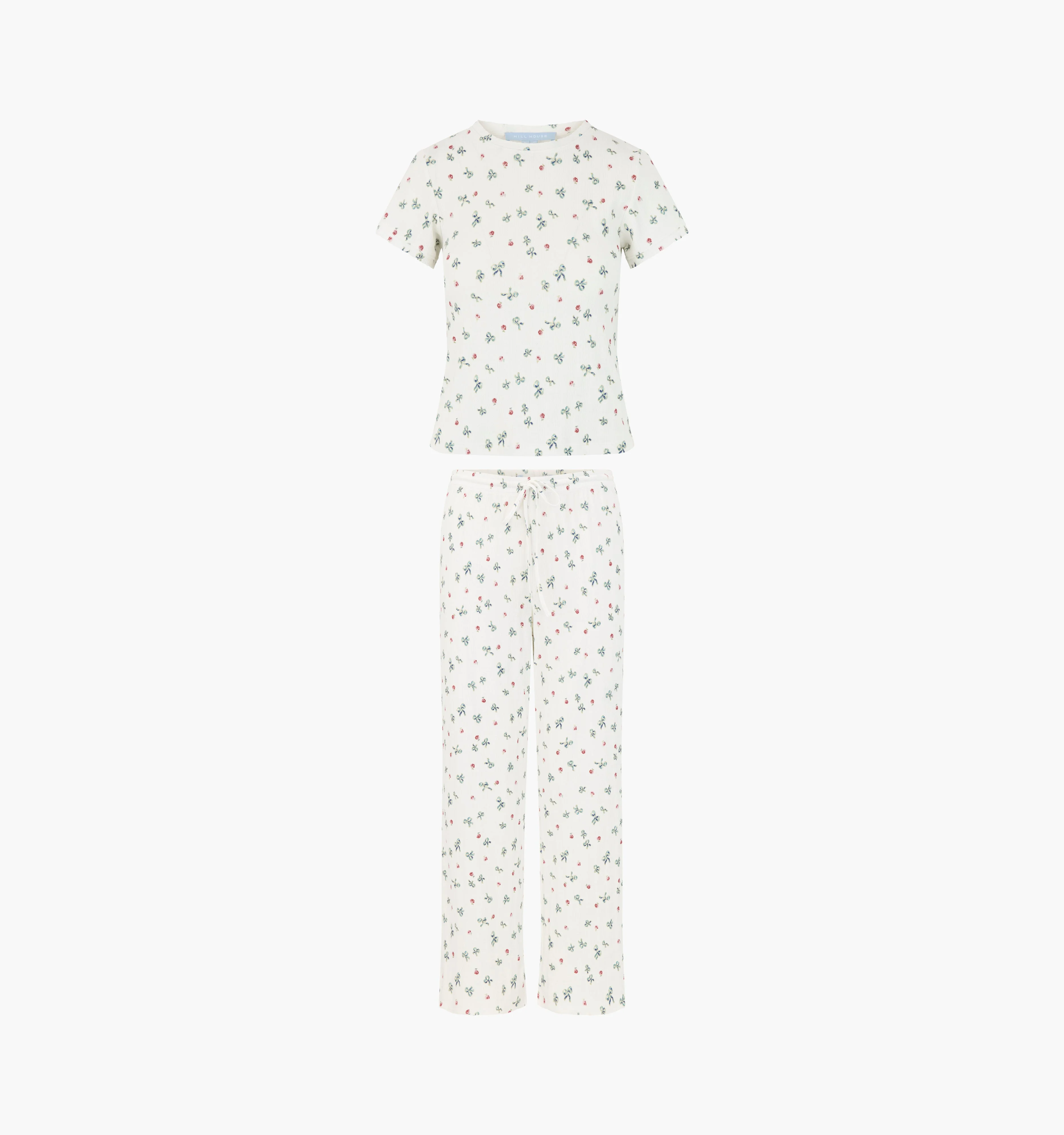 The Cleo Pointelle PJ Set - Rosie Bow Toss, Ivory - 1