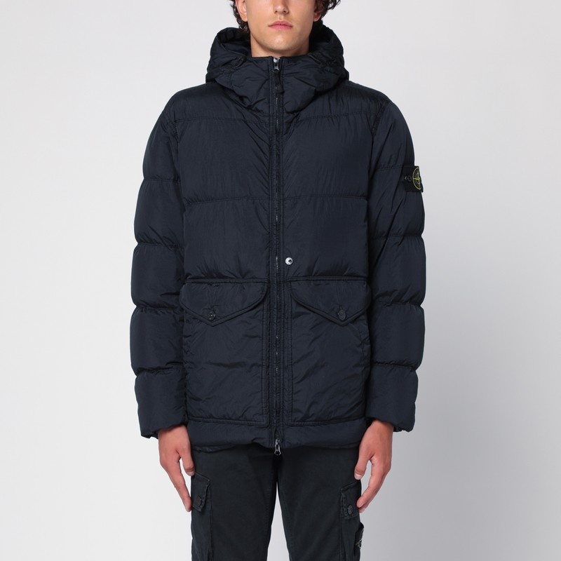 Navy down jacket with logo - 1