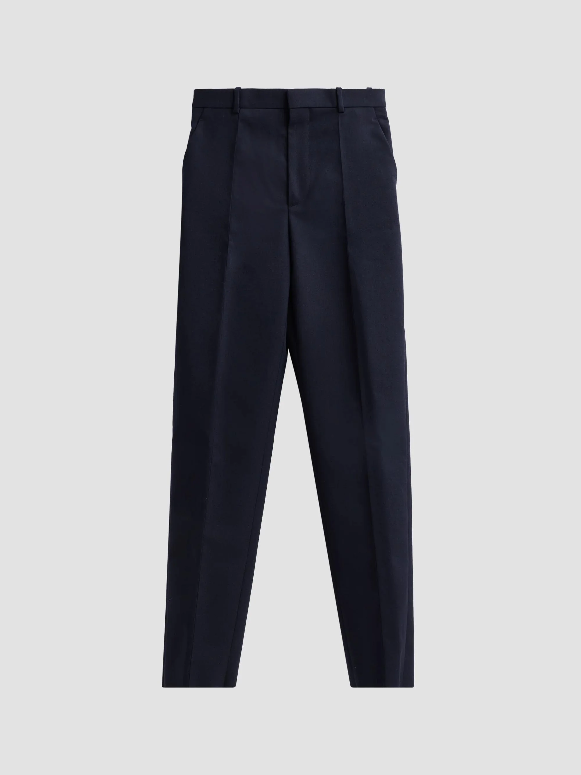 Women's Wool Grain De Poudre Trousers - Midnight Blue - 1