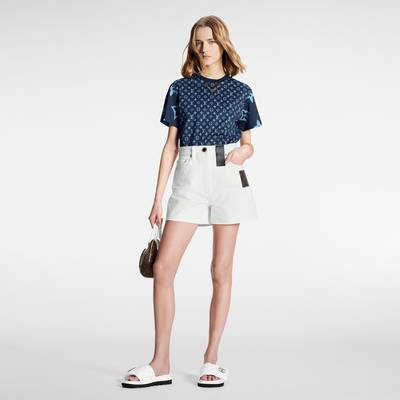 Louis Vuitton White Monogram Patch Denim Shorts outlook
