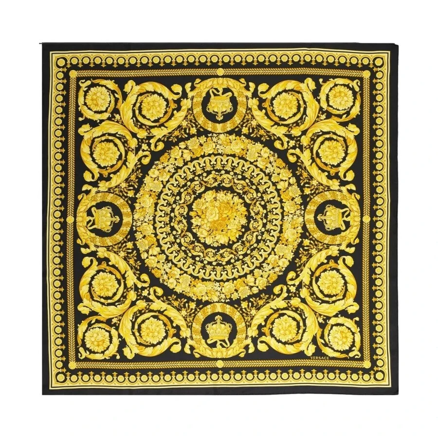 Versace Baracco Logo Print Silk Scarf - 1