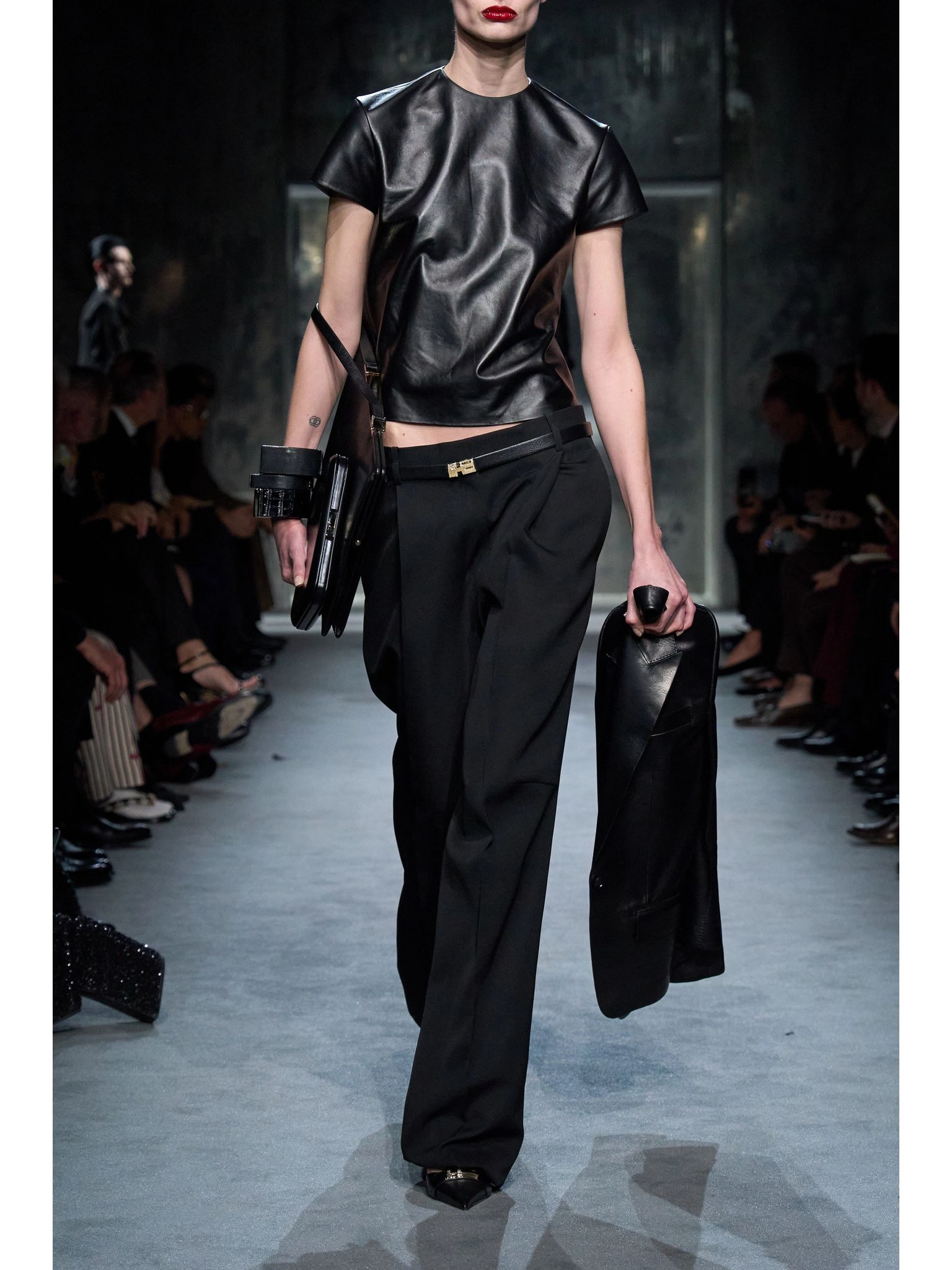 Textured-leather belt Black - 3