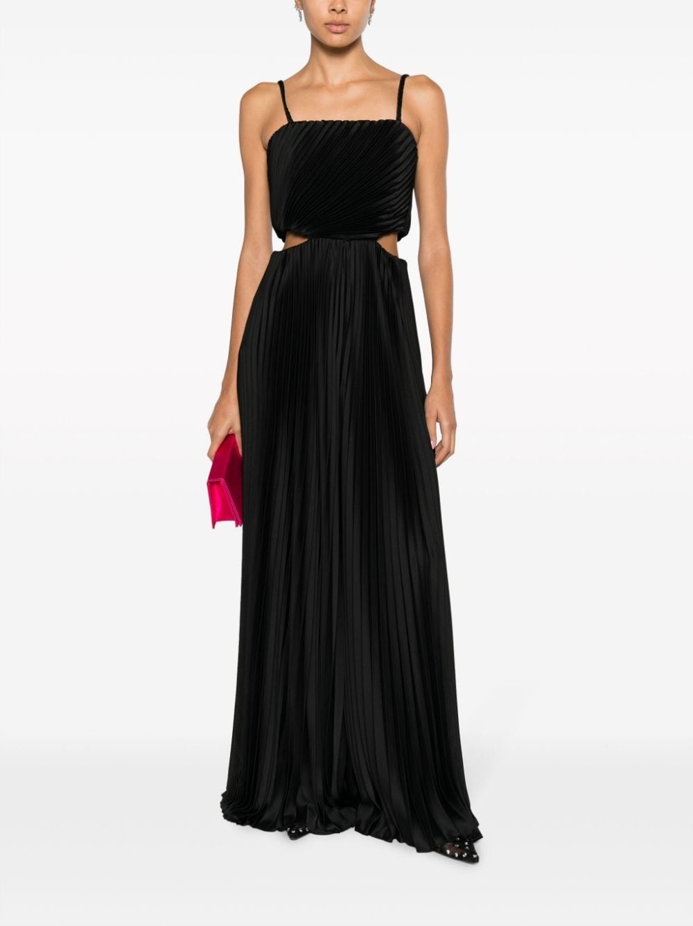 square-neck sleeveless pleated jumpsuit - 2