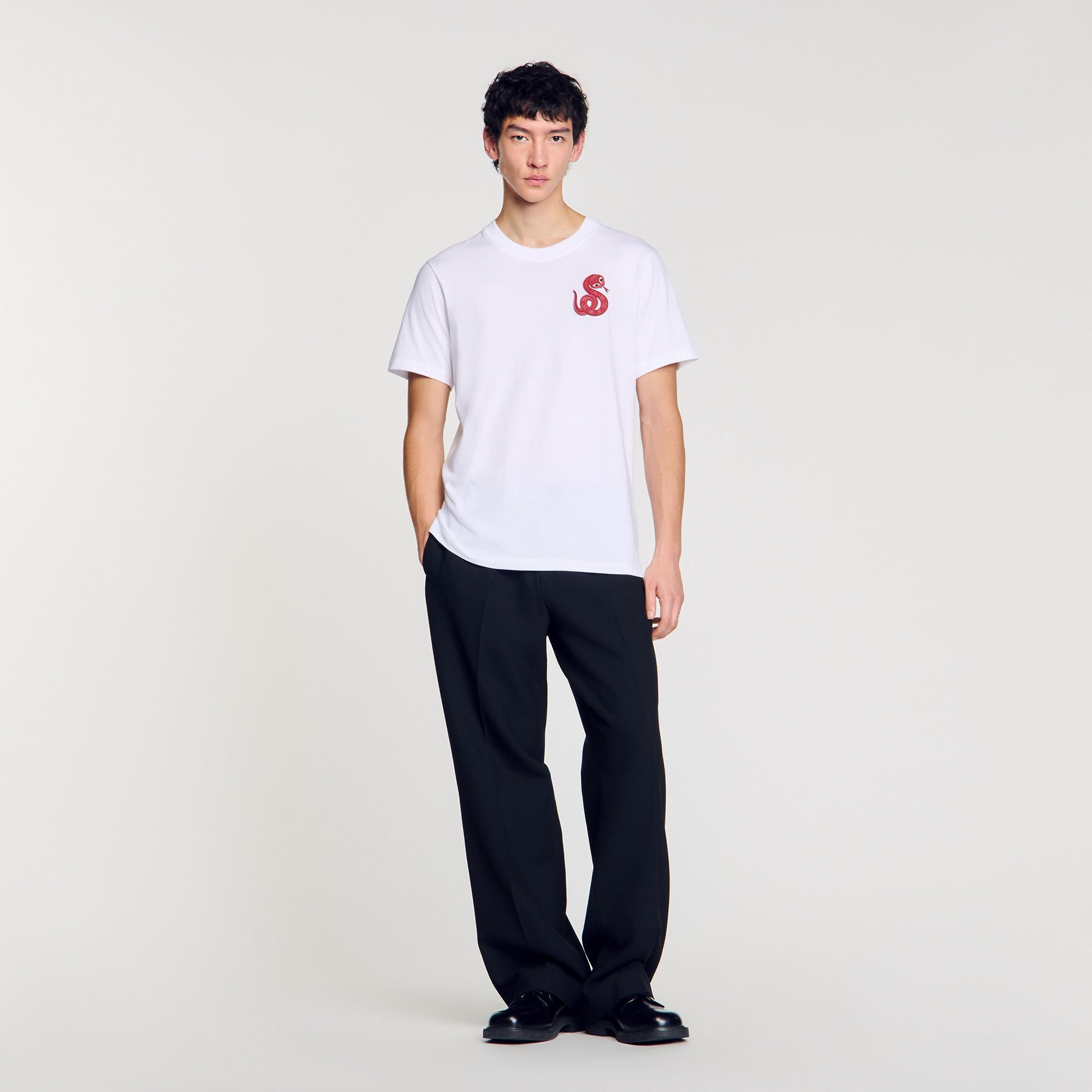 T-SHIRT WITH SNAKE DETAIL - 1