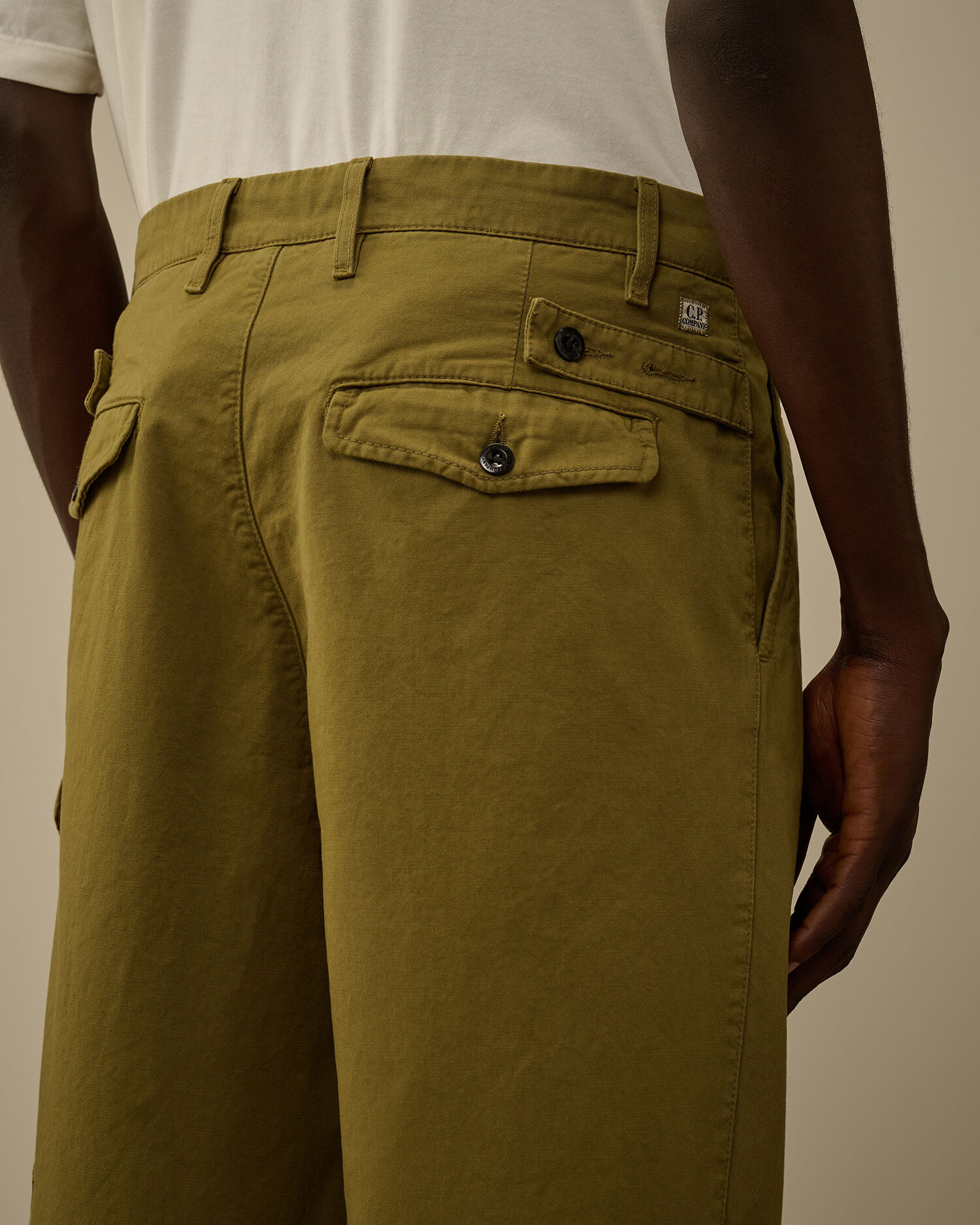 Cotton Gabardine Loose Cargo Pants - 6